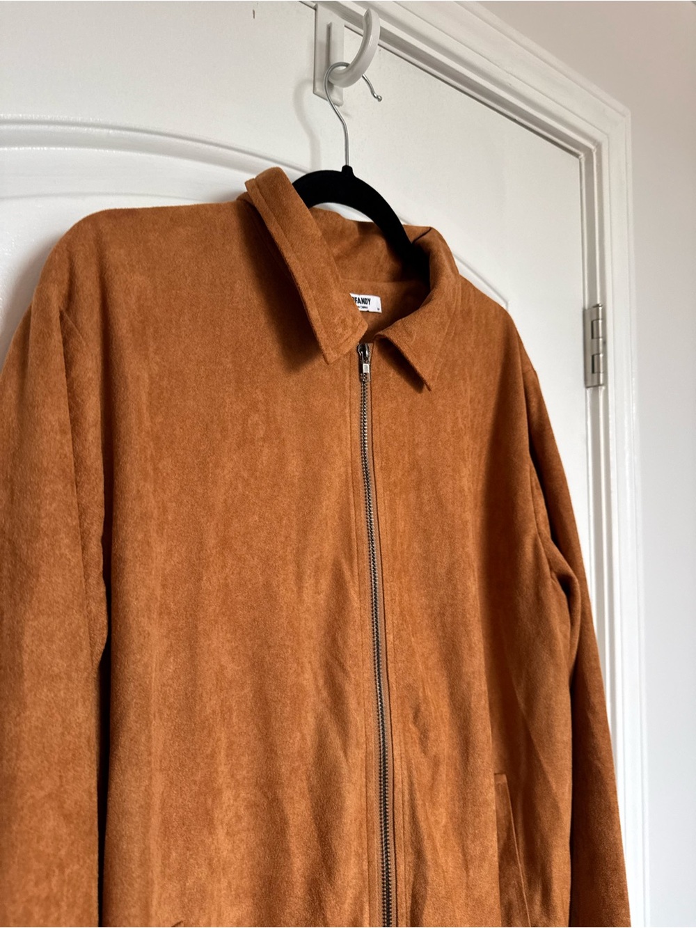 Men's Tan/Brown Suede Bomber Jacket
